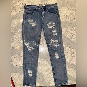 Brandy Melville Super Distressed Light Blue Jeans